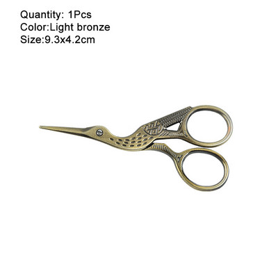 Vintage stārķa formas šūšanas šķēres nerūsējošā tērauda drēbnieka šķēres asas šūšanas šķēres manuālai šūšanai, rokdarbu rīks.