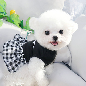2023 Κλασικό καρό φόρεμα για κουτάβι Σκύλος Καλοκαιρινό φόρεμα Φούστα γάτας Ρούχα για κατοικίδια Puppy Cat Princess Pet ένδυση Χαριτωμένα ρούχα για κουτάβι York
