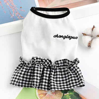 2023. gada klasiska rūtainā kucēna kleita suns vasaras kleita kaķa svārki mājdzīvnieku apģērbi kucēnu kaķu princeses mājdzīvnieku apģērbi jauki kucēnu apģērbi York