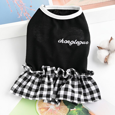 2023. gada klasiska rūtainā kucēna kleita suns vasaras kleita kaķa svārki mājdzīvnieku apģērbi kucēnu kaķu princeses mājdzīvnieku apģērbi jauki kucēnu apģērbi York