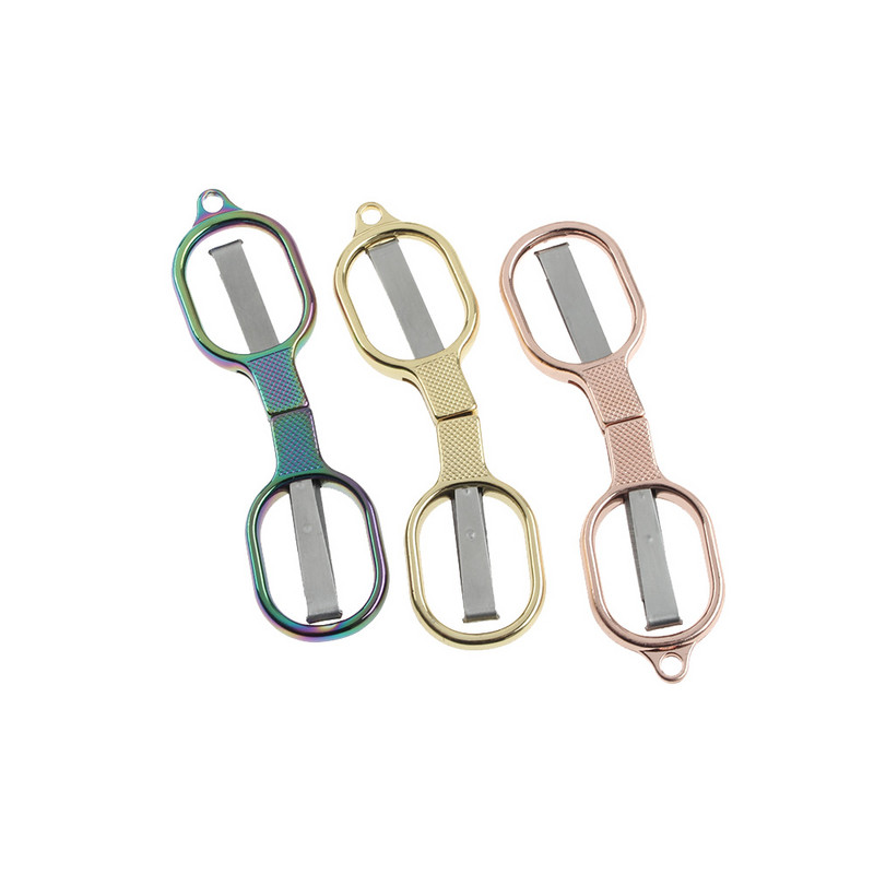 Nerūsējošā tērauda pretrūsas saliekamās šķēres rokdarbiem Krustdūriena brilles formas mini mājas un ceļojumu šūšanas piederumi