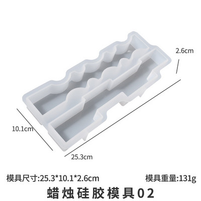 3D gara sloksne, viļņota kolonna, silikona sveču veidne, ģeometriskas formas sveču izgatavošanas komplekts.