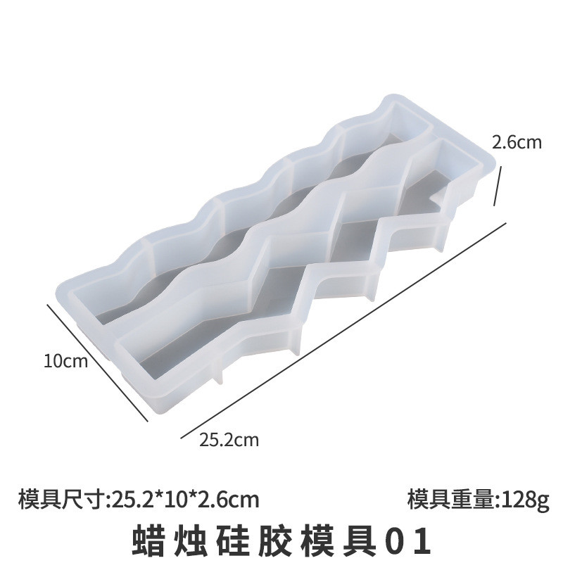 3D gara sloksne, viļņota kolonna, silikona sveču veidne, ģeometriskas formas sveču izgatavošanas komplekts.