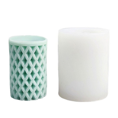 3D-silindriga küünlavorm DIY silikoonküünla vorm koogivaiguvormid 3D kunstivaha küünla valmistamine silikoonist käsitsi valmistatud seebivormid