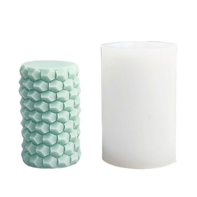 3D-silindriga küünlavorm DIY silikoonküünla vorm koogivaiguvormid 3D kunstivaha küünla valmistamine silikoonist käsitsi valmistatud seebivormid