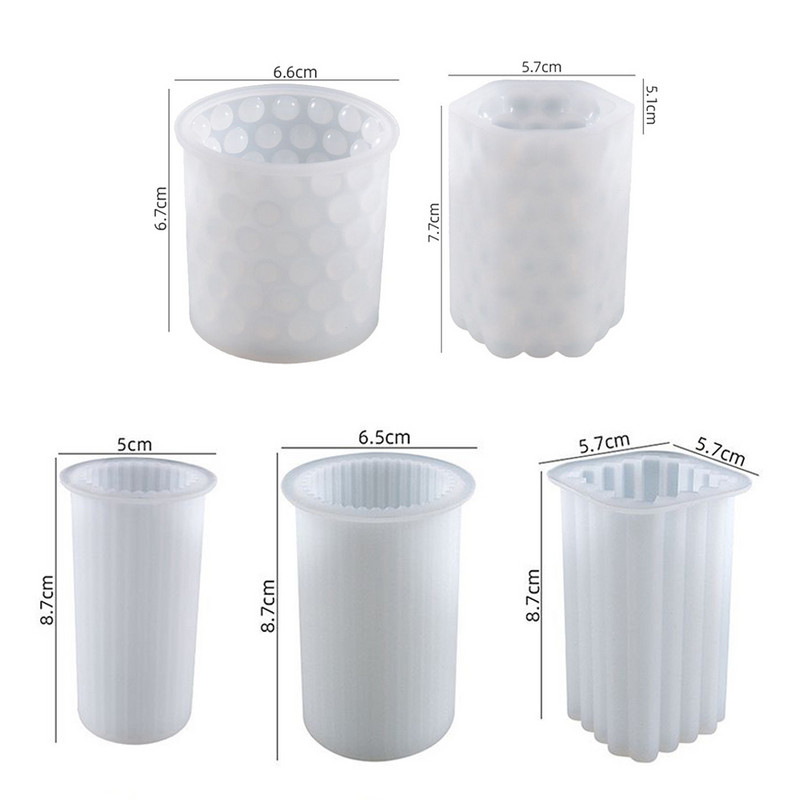 3D-silindriga küünlavorm DIY silikoonküünla vorm koogivaiguvormid 3D kunstivaha küünla valmistamine silikoonist käsitsi valmistatud seebivormid