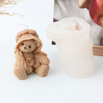 3D котешка силиконова форма за свещи Направи си сам мечка сапун смола гипсова форма сладко животно комплект за правене на шоколадов лед Начало декорация сватбени подаръци