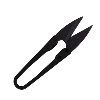Черни антикорозионни шевни ножици Пластмасова дръжка Мултифункционални шивашки щипки с метални остриета U-образни ножици Инструменти за ръкоделие