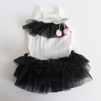 Suņu un kaķu kleita svārki ķiršu marles dizains mājdzīvnieku kucēns pavasara/vasaras apģērbs tērps 3 krāsu