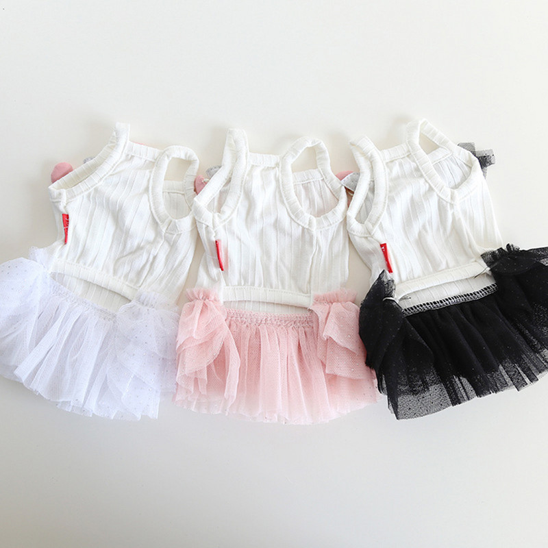 Suņu un kaķu kleita svārki ķiršu marles dizains mājdzīvnieku kucēns pavasara/vasaras apģērbs tērps 3 krāsu