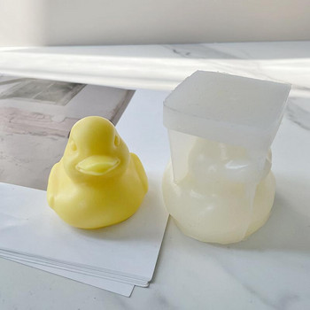 3D карикатура на патица Силиконова форма Епоксидна смола Направи си сам гипсова форма за свещи Настолна декорация Мека керамична глина Ръчно изработена форма за сапун
