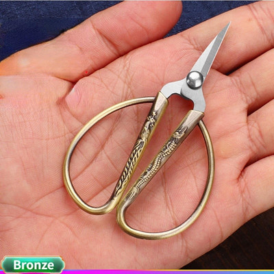 Cirsts pūķa metāla rokturis Bonsai amatniecības šūšanas šķēres Profesionālās ķīniešu tradicionālās asās minišķēres mājas birojam.