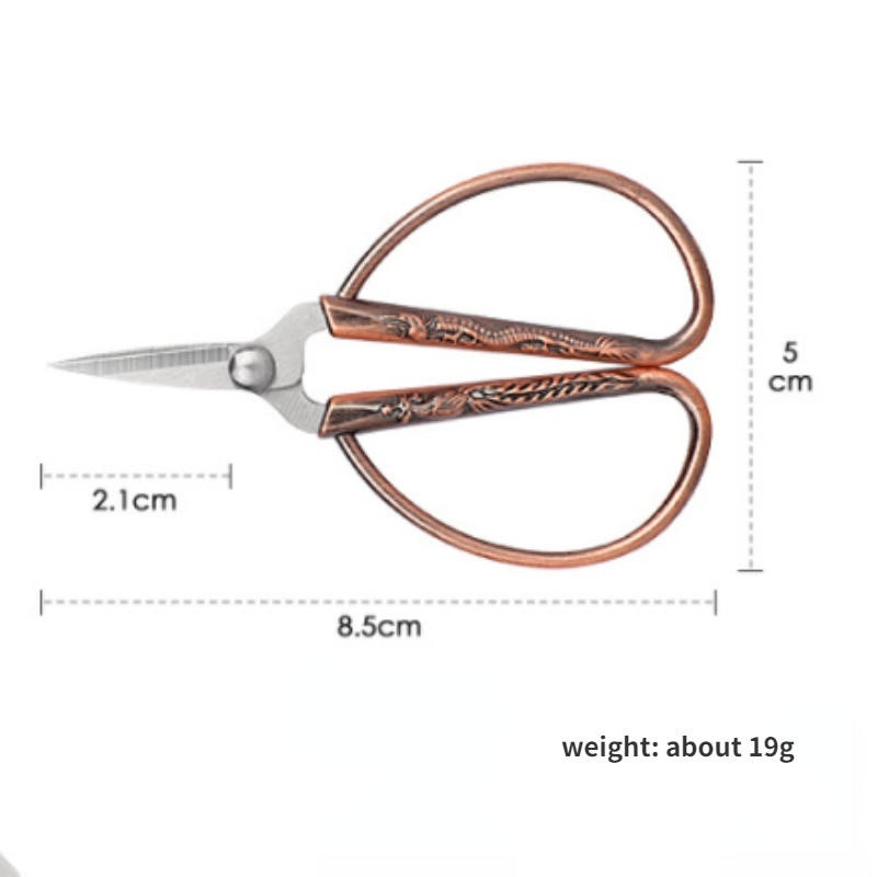 Cirsts pūķa metāla rokturis Bonsai amatniecības šūšanas šķēres Profesionālās ķīniešu tradicionālās asās minišķēres mājas birojam.