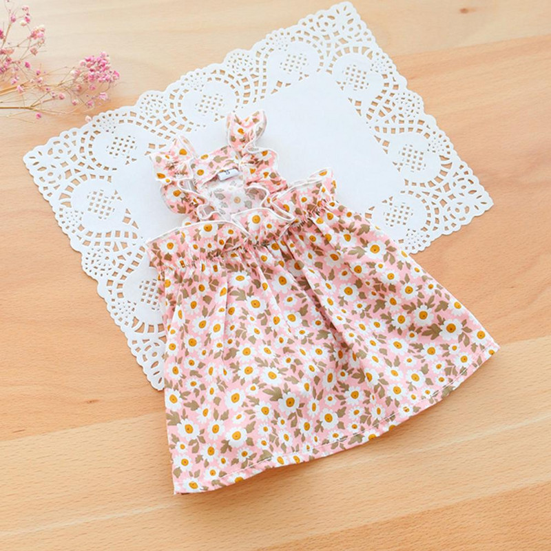 Lilleprintidega kleit Lemmikloomarõivad Koerad õhukesed hingavad Koerariiete jaoks Kostüüm Väike prantsuse buldog Pehme armas suvetüdruk maskotid