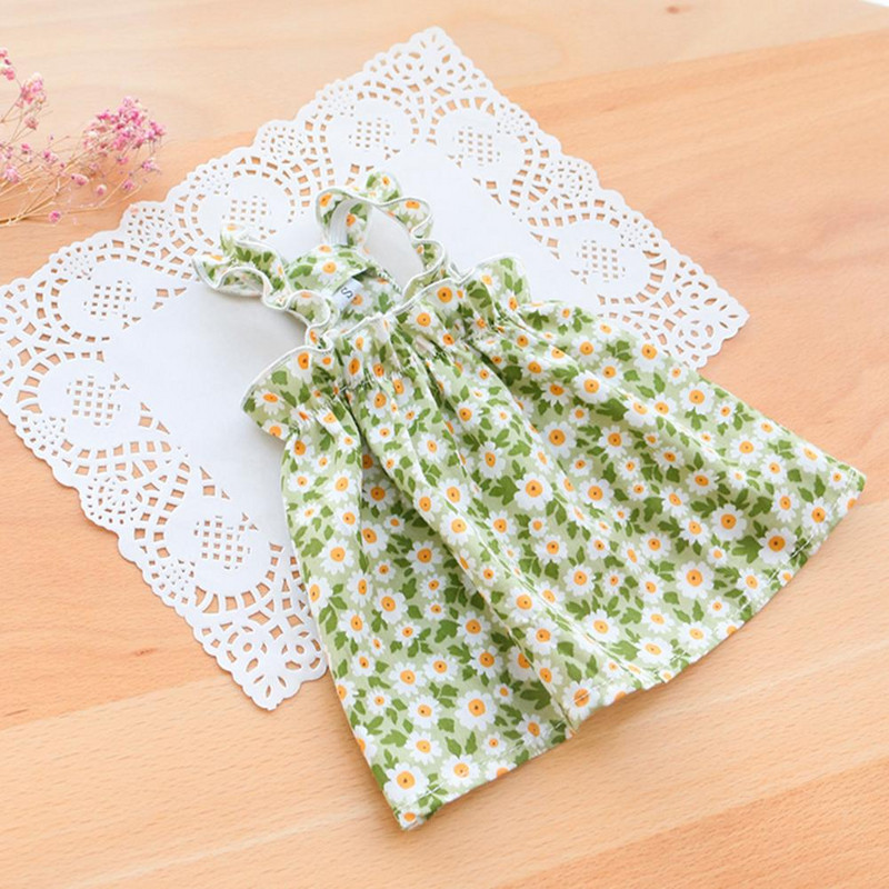 Lilleprintidega kleit Lemmikloomarõivad Koerad õhukesed hingavad Koerariiete jaoks Kostüüm Väike prantsuse buldog Pehme armas suvetüdruk maskotid