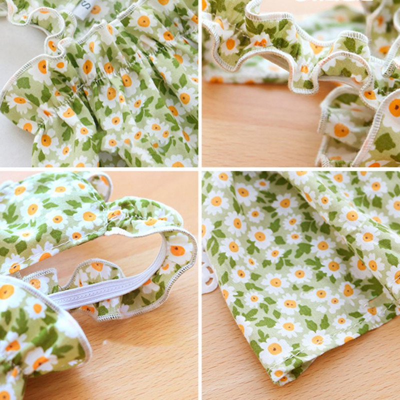 Lilleprintidega kleit Lemmikloomarõivad Koerad õhukesed hingavad Koerariiete jaoks Kostüüm Väike prantsuse buldog Pehme armas suvetüdruk maskotid