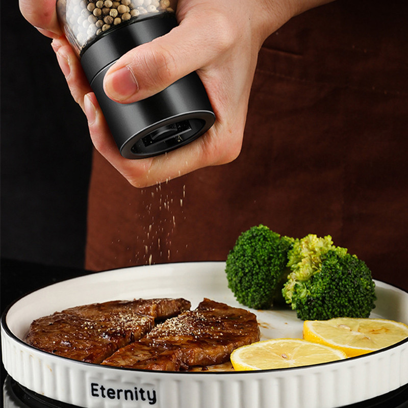 Sāls un piparu dzirnaviņas Uzpildāms piparu kratītājs ar regulējama biezuma garšvielu tvertni Virtuves manuālā dzirnaviņas garšvielu dzirnaviņas