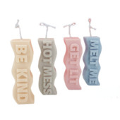 Jauna 3D burtu vārda silikona sveču veidne, viļņota svītra, amatniecības sveču izgatavošanas piederumi ar rokām gatavotu ziepju ģipša sveķu veidni