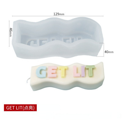 Jauna 3D burtu vārda silikona sveču veidne, viļņota svītra, amatniecības sveču izgatavošanas piederumi ar rokām gatavotu ziepju ģipša sveķu veidni