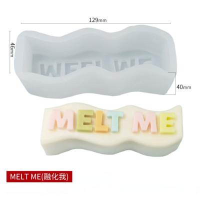 Jauna 3D burtu vārda silikona sveču veidne, viļņota svītra, amatniecības sveču izgatavošanas piederumi ar rokām gatavotu ziepju ģipša sveķu veidni