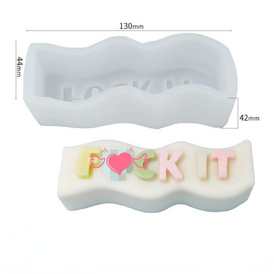 Jauna 3D burtu vārda silikona sveču veidne, viļņota svītra, amatniecības sveču izgatavošanas piederumi ar rokām gatavotu ziepju ģipša sveķu veidni