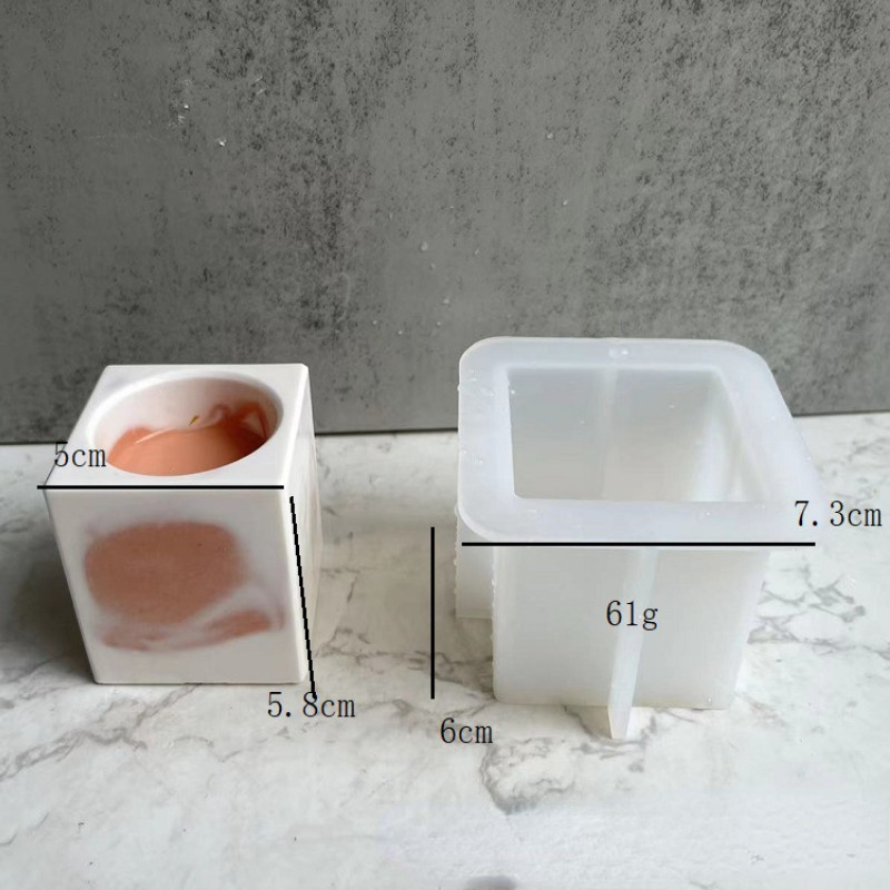 Kvadrātveida sveču turētājs pelējuma ziepes silikona veidnes tējas sveces turētājs kristāla epoksīda sveķu veidņu sveču izgatavošanas rīks ar rokām darināts amatniecība