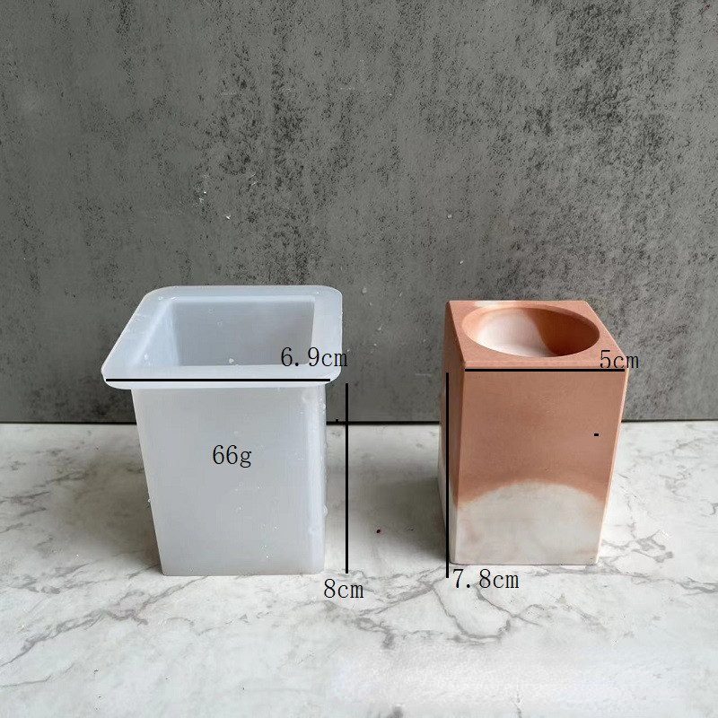 Kvadrātveida sveču turētājs pelējuma ziepes silikona veidnes tējas sveces turētājs kristāla epoksīda sveķu veidņu sveču izgatavošanas rīks ar rokām darināts amatniecība