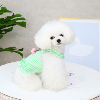 Φούστα κατοικίδιο ζώο γάτα σκύλος πριγκίπισσα κεράσι καρό φούστα Γατάκι κουτάβι γλυκό φόρεμα Σκύλος λεπτό γιλέκο Ρούχα για κατοικίδια φόρεμα για μικρό σκύλο