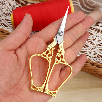 Retro Zakka Vintage Šķēres Diy Papīram Antīka Izšūšana Šūšana Zelta Tailor Šķēres Šķēres Krustdūriens Rokdarbu Instrumenti