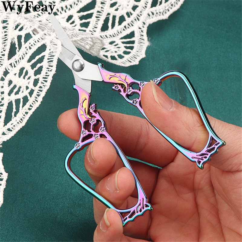 Retro Zakka Vintage Šķēres Diy Papīram Antīka Izšūšana Šūšana Zelta Tailor Šķēres Šķēres Krustdūriens Rokdarbu Instrumenti