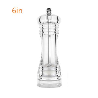 Μαύρος μύλος αλατοπίπερου Διαφανής μύλος πιπεριάς μπαχαρικών με δυνατούς ρυθμιζόμενους κεραμικούς μύλους Εργαλεία μαγειρικής κουζίνας Gadget