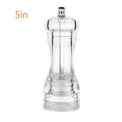 Μαύρος μύλος αλατοπίπερου Διαφανής μύλος πιπεριάς μπαχαρικών με δυνατούς ρυθμιζόμενους κεραμικούς μύλους Εργαλεία μαγειρικής κουζίνας Gadget