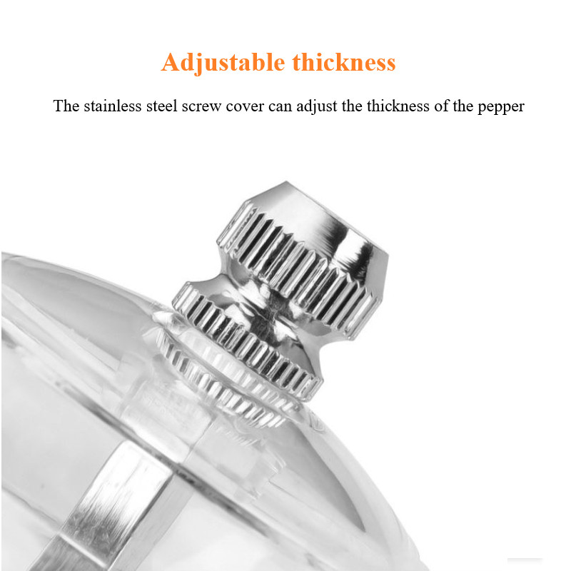Μαύρος μύλος αλατοπίπερου Διαφανής μύλος πιπεριάς μπαχαρικών με δυνατούς ρυθμιζόμενους κεραμικούς μύλους Εργαλεία μαγειρικής κουζίνας Gadget
