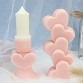5 Virna armastuse silikoonküünla vorm Majaka vaigu šokolaadivorm DIY südamekujuline küünal käsitöötarvikute valmistamiseks kingitus kodukaunistus
