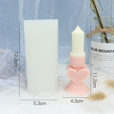 5 Virna armastuse silikoonküünla vorm Majaka vaigu šokolaadivorm DIY südamekujuline küünal käsitöötarvikute valmistamiseks kingitus kodukaunistus