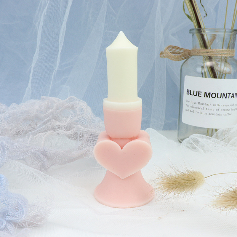 5 Virna armastuse silikoonküünla vorm Majaka vaigu šokolaadivorm DIY südamekujuline küünal käsitöötarvikute valmistamiseks kingitus kodukaunistus