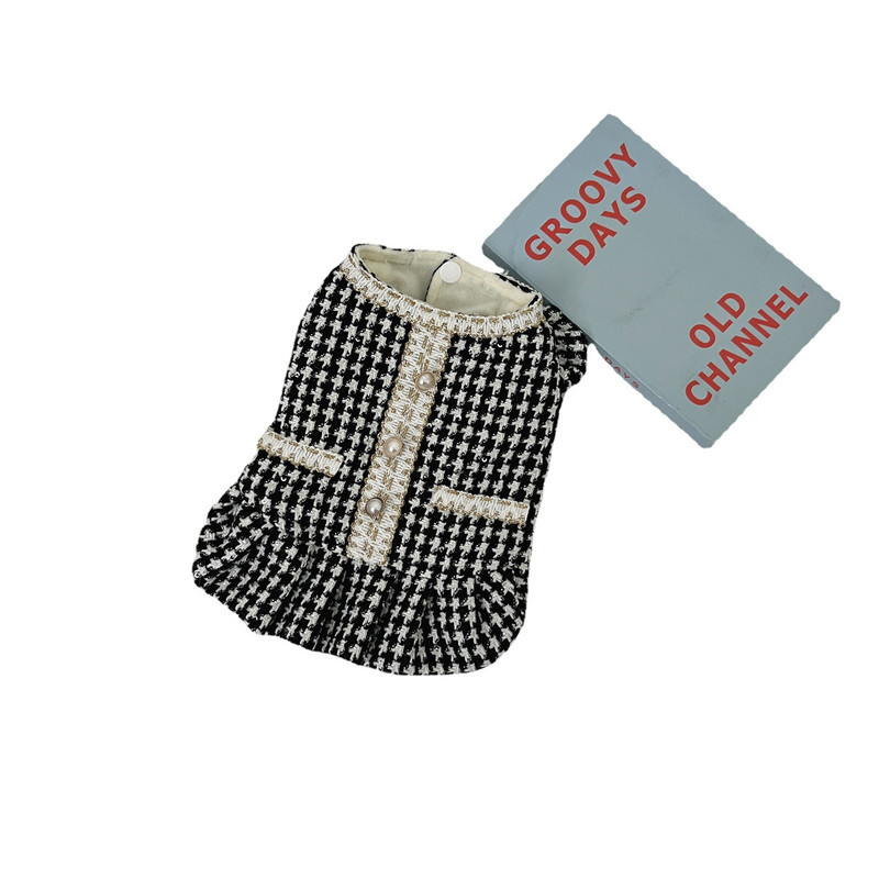 Mājdzīvnieku vilnas svārki Rūtaini Pērļu svārki Rudens un ziemas apģērbi Plīša Skaistule Šnaucers Mazs suns Tedijs Bebrs Apģērbs Suņu Apģērbs