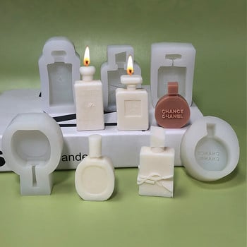 Σχήμα φιάλης αρώματος Μορφή κεριών σιλικόνης Aromatherapy DIY Μπουκάλι αρώματος Χειροποίητο Σαπούνι Αρωματικό Κερί Διακοσμητικά Καλούπι σιλικόνης
