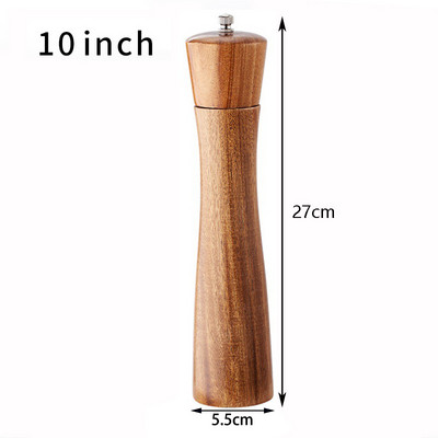 Manuaalne täispuidust soola- ja pipraveski maitseaine veski 4"/5"/6"/8"/10" mitmeotstarbeline köögiriistad