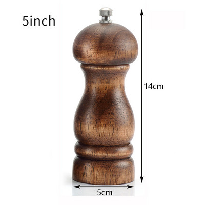 Manuaalne täispuidust soola- ja pipraveski maitseaine veski 4"/5"/6"/8"/10" mitmeotstarbeline köögiriistad