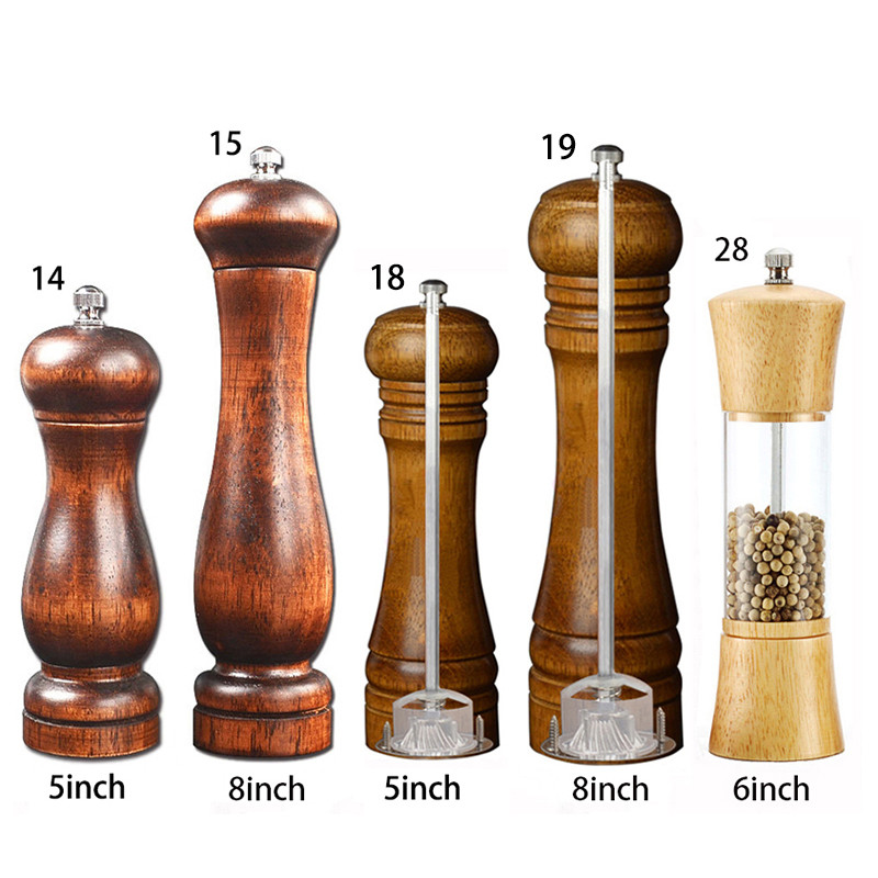 Manuaalne täispuidust soola- ja pipraveski maitseaine veski 4"/5"/6"/8"/10" mitmeotstarbeline köögiriistad