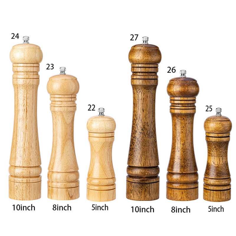 Manuaalne täispuidust soola- ja pipraveski maitseaine veski 4"/5"/6"/8"/10" mitmeotstarbeline köögiriistad