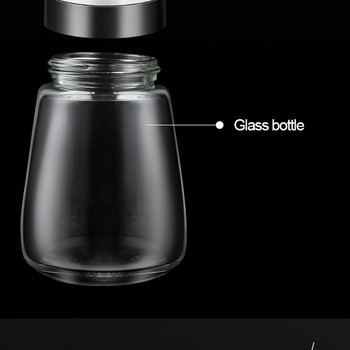 Ръчна мелница за сол и черен пипер Konco Прозрачна стъклена мелничка за билки Мелничка за черен пипер Бутилка за подправки Кухненски джаджи