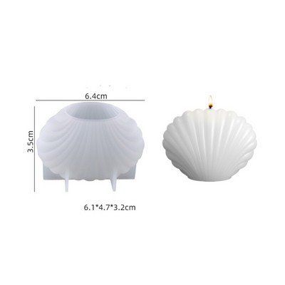 Καλούπι DIY Shell Candle Mold Aromatherapy Candle Plaster Mold 3D Marine Shell Καλούπι σιλικόνης για σαπούνι χτένι Χειροποίητη διακόσμηση σπιτιού χειροτεχνίας