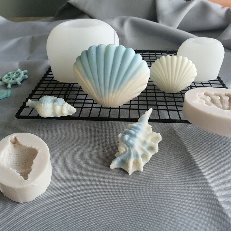Καλούπι DIY Shell Candle Mold Aromatherapy Candle Plaster Mold 3D Marine Shell Καλούπι σιλικόνης για σαπούνι χτένι Χειροποίητη διακόσμηση σπιτιού χειροτεχνίας