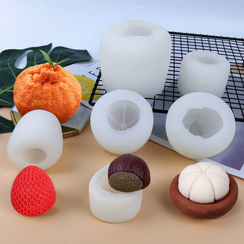 3D форма за свещи с ягодови плодове Направи си сам ароматерапия, ръчно изработена форма от соев восък, кухненски инструменти, сапун за торта, силиконова форма, форма за свещи