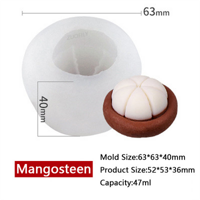 3D zemeņu augļu sveču veidne DIY aromterapija ar rokām gatavota sojas vaska veidne virtuves rīki kūkas ziepes silikona sveces veidne