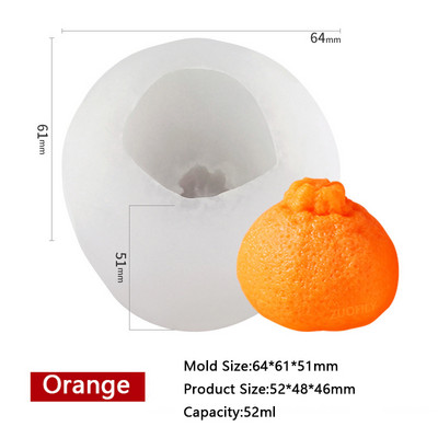 3D zemeņu augļu sveču veidne DIY aromterapija ar rokām gatavota sojas vaska veidne virtuves rīki kūkas ziepes silikona sveces veidne