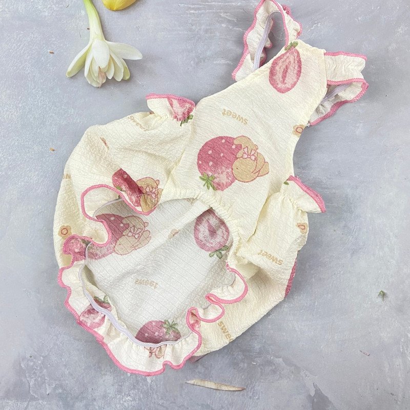 Pavasara un vasaras mājdzīvnieku kleita Maza un vidēja izmēra suns plānas drēbes Jauka multfilma princeses kleita Dizaina apģērbs suņiem