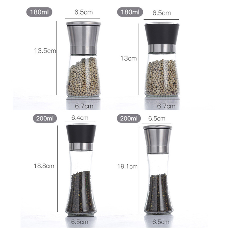 Soola- ja pipraveskid korduvtäidetavad roostevabast terasest vürtsiveskid pipra loksutajad reguleeritavad jämedusveskid köögividinad